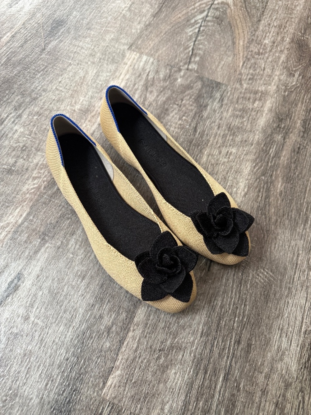 Rothy's The Petal Square Flats in Sand Soirée 8